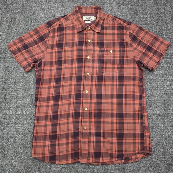 Grayers Clothiers Shirt Mens Medium Red Gray Plaid Short Sleeve Cotton Casual - Picture 2 of 15